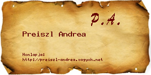 Preiszl Andrea névjegykártya